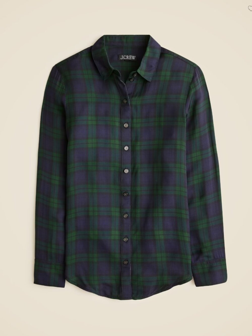 J. Crew drapey button up shirt in Black Watch tartan